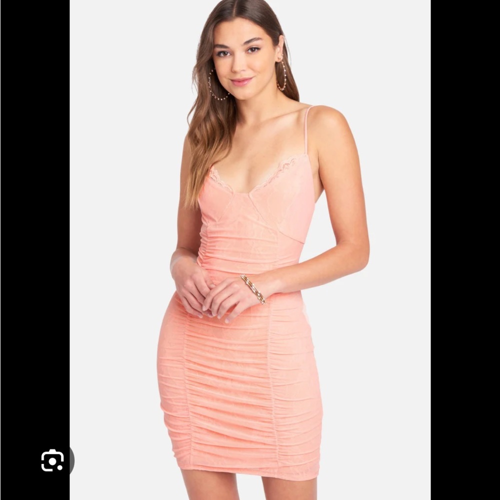Guess mesh and lace coral dress size